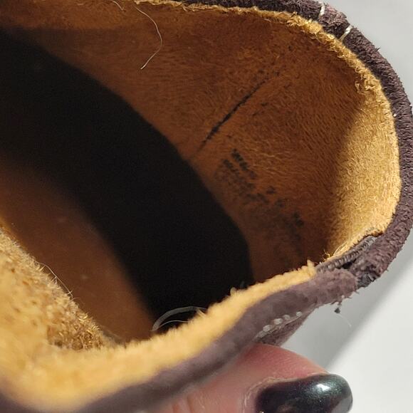 Vintage Naturalizer Natural Soul Fanner Suede Mules Womens 7 Brown Leather Bow - Picture 14 of 15